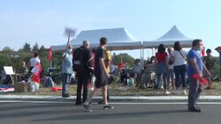 CLEAN : Staff at a leading French homeopathic manufacturer protest job cuts News Clip