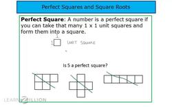 Perfect Squares and Square Roots: Understanding and Finding Them Instructional Video