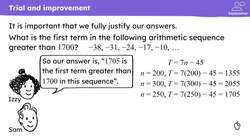 Conditions in arithmetic sequences Instructional Video