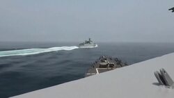 See U.S. navy footage of a Chinese warship near a destroyer News Clip