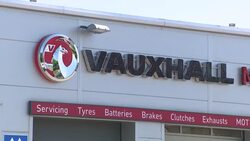 UK: Vauxhall car showroom in Ellesmere Port. News Clip