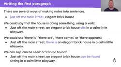 Writing the second half of a setting description in 'Sherlock Holmes' Instructional Video
