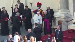 CLEAN : STOCKSHOTS: Four of Pope's Swiss Guard test positive for Covid-19 News Clip