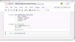 Data Science and Machine Learning (Theory and Projects) A to Z - Function and Module in Python: Function Practice-Sorting List in Python Instructional Video