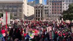 Striking Oakland teachers rally, march downtown News Clip