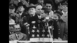 New Jersey, United States, 1952: Captain Carlsen is welcomed back in his neighborhood of Woodbridge, New Jersey Stock Footage