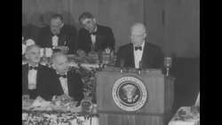 President Dwight Eisenhower speaks at two dinners in New York City News Clip