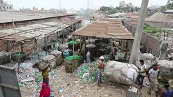 Plastic bottle recycling factory Stock Footage