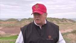 Donald Trump answers question on trying to resolve conflicts between people who opposed his golf development News Clip