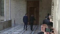 CLEAN : Spanish PM Sanchez meets Catalan separatist president Quim Torra News Clip