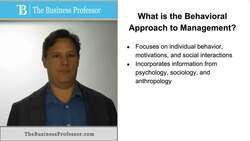 Behavioral Approach to Management Instructional Video
