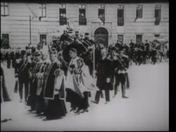 The assassination of Franz Ferdinand in Sarajevo and his funeral procession in Vienna Stock Footage