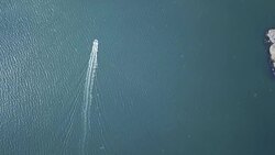 Drone shot of boat Stock Footage