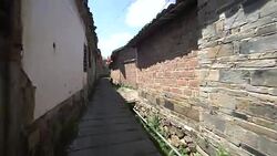 Buildings and lifestyles in Yiqian Old town, Guangchang County Stock Footage