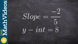 Writing an equation given the slope and y intercept Instructional Video
