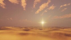 African sandy desert at sunset Stock Footage