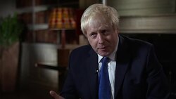 Boris Johnson saying 'I stayed in cabinet for as long as I could persuade myself that there was still a chance..that we would stick with the original [Brexit] vision the Prime Minster had' Stock Footage