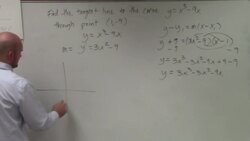 Learn to find the tangent line through the point of the function Instructional Video