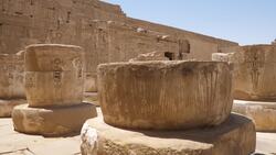 Egypt, Medinet Habu - Mortuary Temple of Ramesses III - Hypostyle Stock Footage