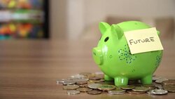 Saving Money for Future in Money Box Stock Footage