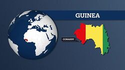 Earth Sphere Map and Guinea Country Map with National Flag Stock Footage