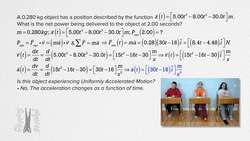 Power using Derivative and Unit Vectors - Example Instructional Video