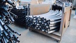 Metal pipes. Warehouse for finished products. Stock Footage