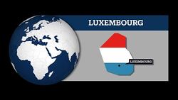 Earth Sphere Map and Luxembourg Country Map with National Flag Stock Footage