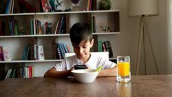 She loves cereal for breakfast, lunch and dinner Stock Footage