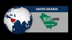 Earth Sphere Map and Saudi Arabia Country Map with National Flag Stock Footage