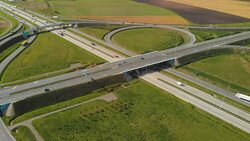 highway road interchange (aerial) Stock Footage