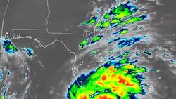 2018 Tropical Storm Gordon Landfall Infrared Satellite Time Lapse Stock Footage