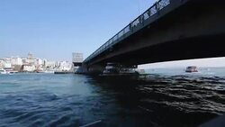 Motor boats sailing under bridge, transience of life, water tours, time-lapse Stock Footage