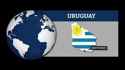 Earth Sphere Map and Uruguay Country Map with National Flag Stock Footage