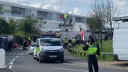 Protesters continue blockade outside two newspaper printing works News Clip