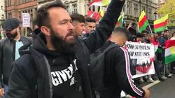 Pro-Kurdish protesters march in London against Turkish Turkish military campaign in Northern Syria News Clip