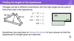 Checking and further securing understanding of Pythagoras' theorem Instructional Video