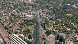 Aerial View of The Shard London Bridge, UK. 4K Stock Footage