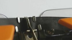 Close up footage of a person writing SECURITY on an old typewriter, with sound Stock Footage