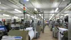 Textile factory with blurry background Stock Footage