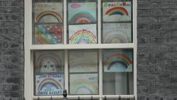 Downing Street windows decorated with rainbows from children News Clip