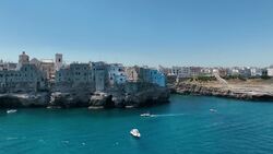 Apulia's Coast: Unveiling Italy's Stunning Shoreline by Drone Stock Footage