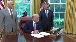 Trump signs humanitarian aid package for migrants Instructional Video