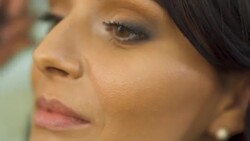 Beautiful young girl in a beauty salon Stock Footage