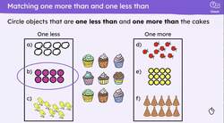 Finding one more and one less with manipulatives and images Instructional Video