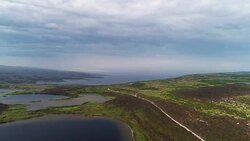 North View from drone on beautiful arctic summer landscape on Barents sea Stock Footage