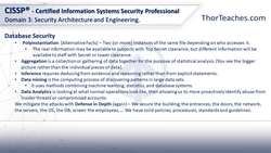 CISSP® Certification Domain 3: Security Architecture and Engineering Video Boot Camp for 2022 - Database security Instructional Video