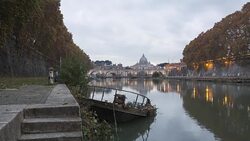 San Pietro timelapse from the Tiber river Stock Footage
