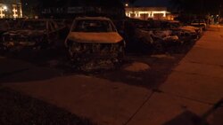 Graffiti and burnt cars after protests in Kenosha News Clip