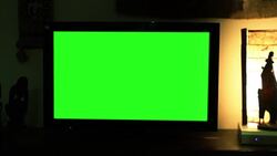 Television Green Screen In The Living. Stock Footage